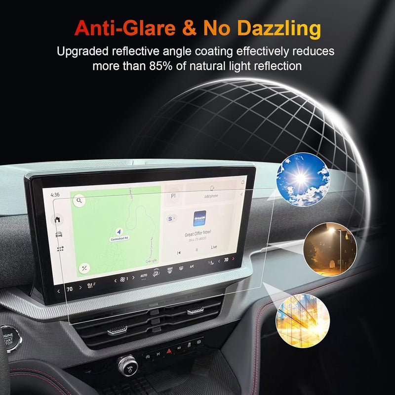 BSTW for 2025 Ford Explorer Screen Protector for 2025 Explorer Active/ST-Line/Platinum/ST 13.2" Display Accessories 9H Anti-Fingerprint & Glare Tempered Glass Protective Film (Explorer 13.2-In Matte) - Image 3